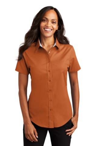 Ladies Button Up Short-sleeved Shirt - $30.00 Extra-small through extra-large. Add $2.00 for xx-l and $4.00 for any size over that. Available in sizes extra-small through 6-xl.